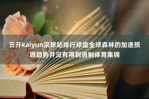 云开kaiyun滚球站排行球盘全球森林的加速损毁趋势并没有得到遏制体育集锦