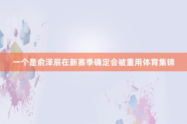 一个是俞泽辰在新赛季确定会被重用体育集锦